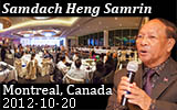 2012-10-20: Samdech Heng Samrin in Montreal, Quebec, Canada